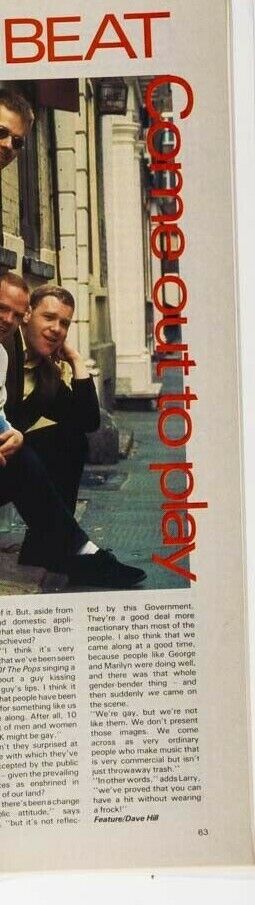 Pam Hogg BRONSKI BEAT Jon Moss BILL WYMAN Electric Ballroom HOWCHER 19 magazine