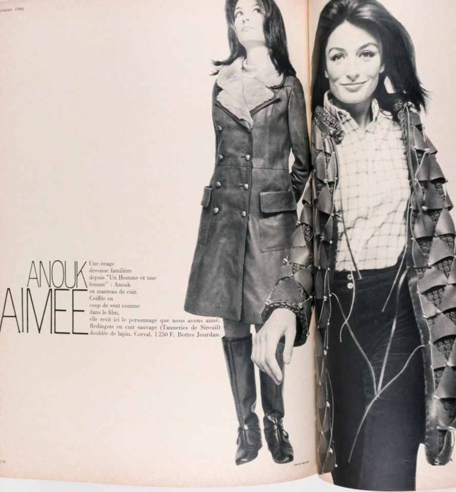 Rolex GUY BOURDIN Anouk Aimee PICASSO Paris Vogue 1966 November BALENCIAGA Knapp