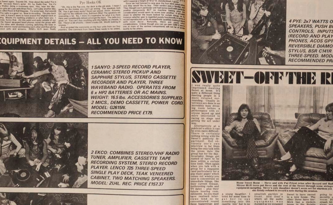 THE SWEET Bowie TWIGGY Record Mirror magazine October 1973 New York Dolls SLADE