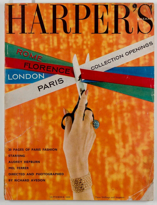 AUDREY HEPBURN Buster Keaton RICHARD AVEDON Paris Pursuit MEL FERRER vtg HARPERS