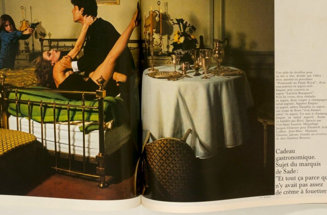PETER USTINOV Guest editor PARIS VOGUE December 1975 GUY BOURDIN Helmut Newton
