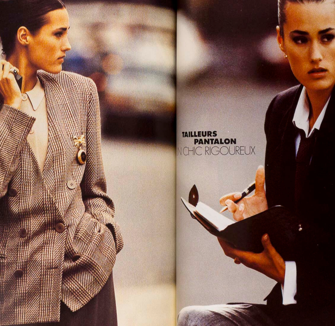 Patty Sylvia YASMIN LE BON Willy Van Rooy ELLE magazine October 1988 vtg TWEED