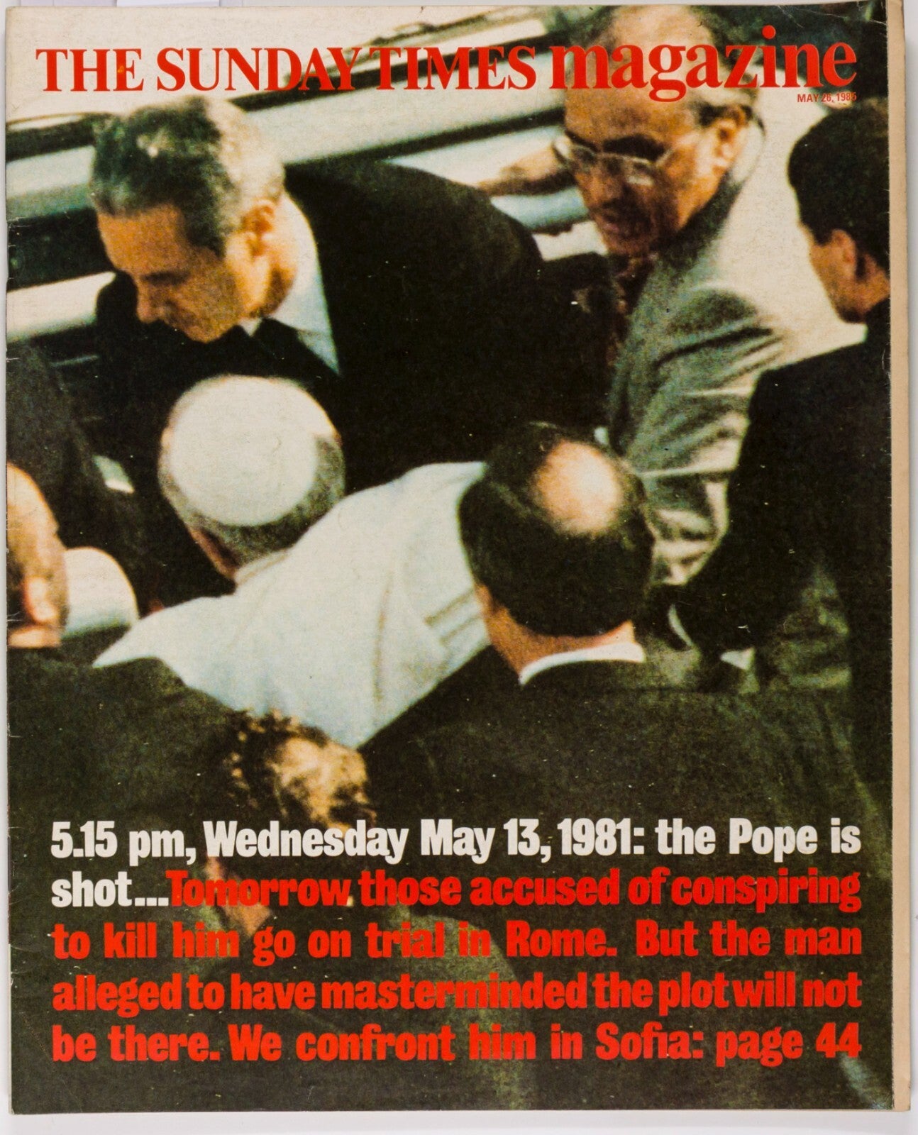Pope shot HARRISON FORD Loyd Grossman SUNDAY TIMES magazine May 1985 Diane Arbus