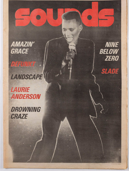 GRACE JONES Laurie Anderson DONOVAN Slade U2 Bauhaus OMD The Jam SOUNDS magazine