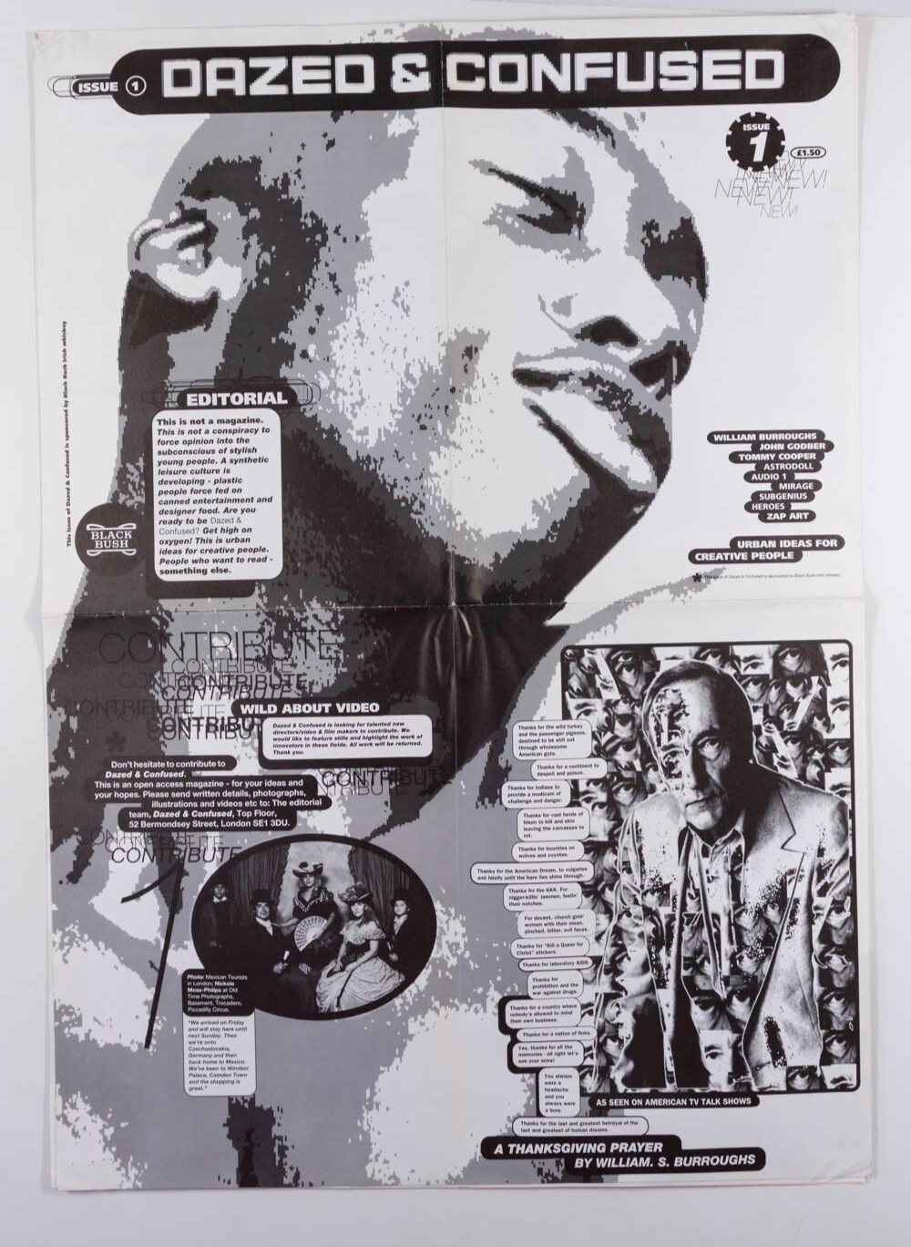 1st issue DAZED & CONFUSED magazine 1990 William Burroughs TOMMY COOPER Audio 1
