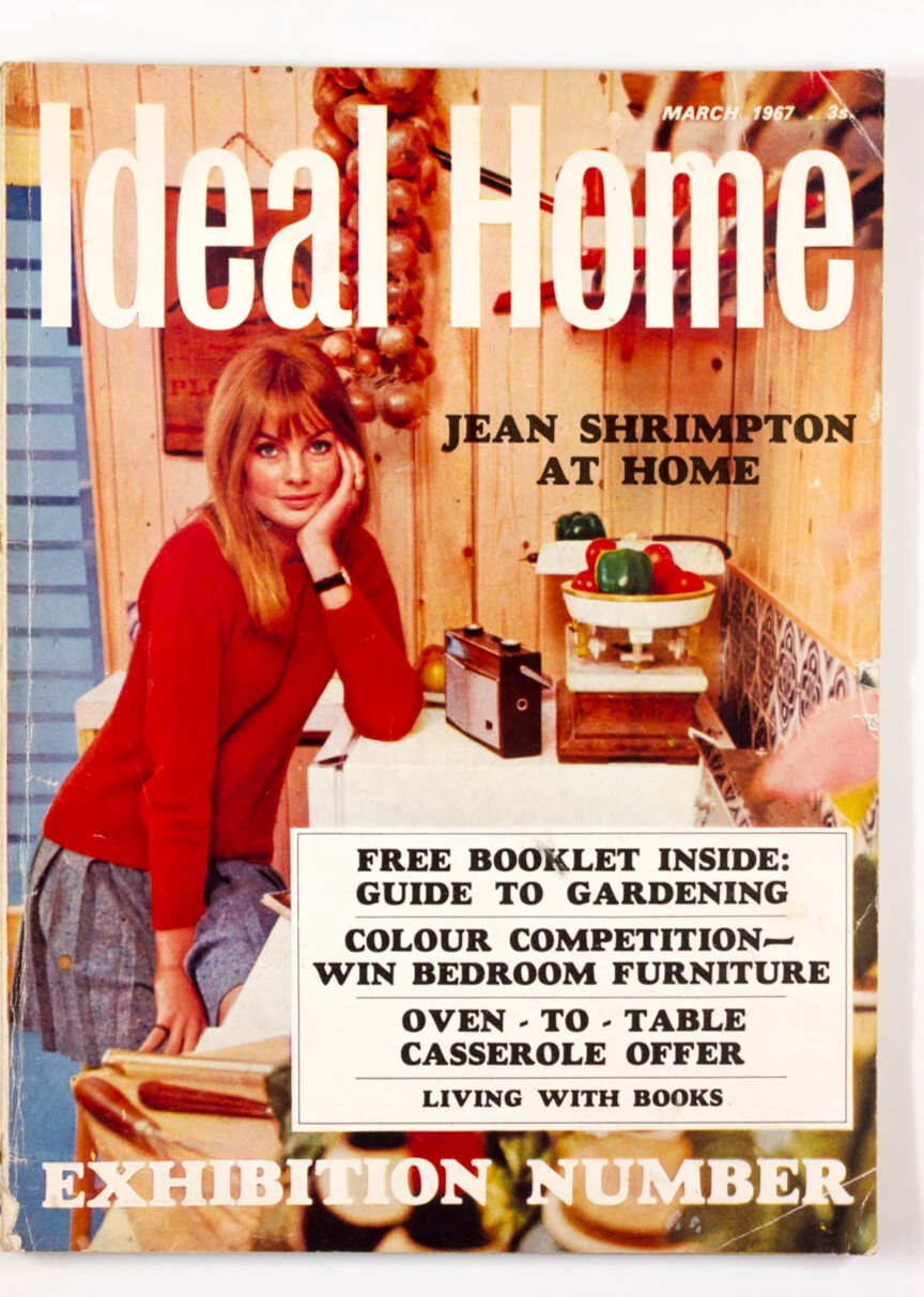 JEAN SHRIMPTON AT Living with Books IDEAL HOME magazine March 1967 Exhibition UK