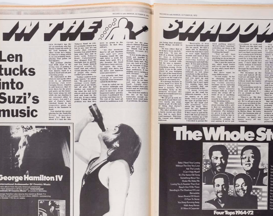 THE SWEET Bowie TWIGGY Record Mirror magazine October 1973 New York Dolls SLADE