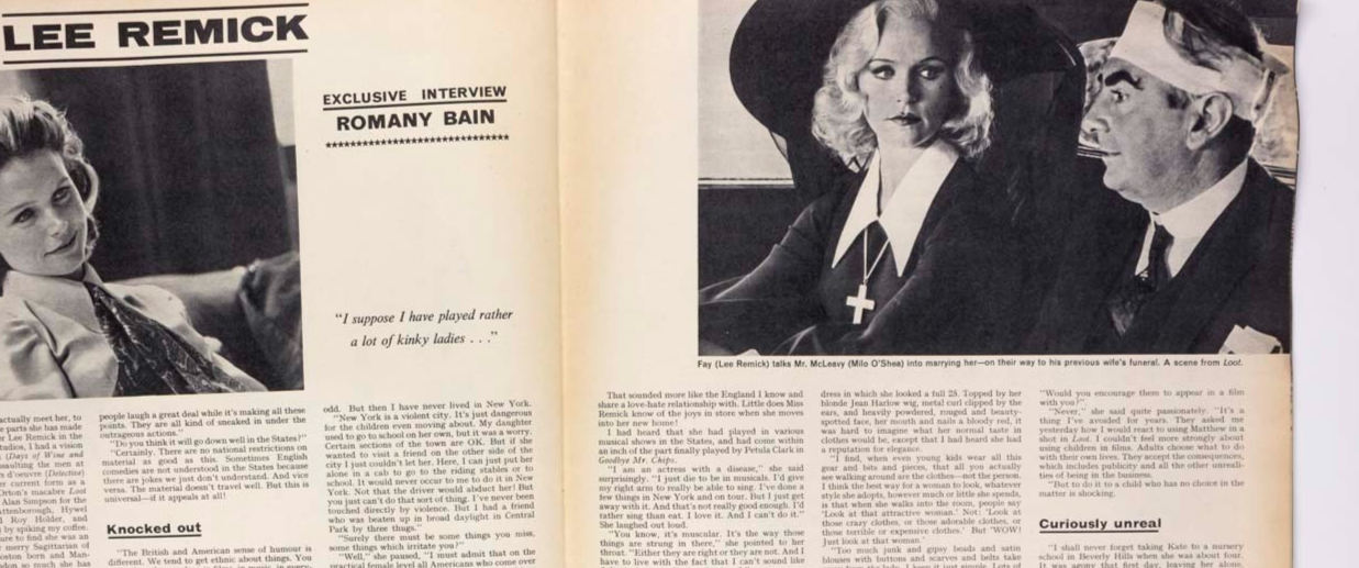 JOHN MAYALL Sandra Paul BARBARA WINDSOR Lee Remick PVC Lewis Morley SHE magazine