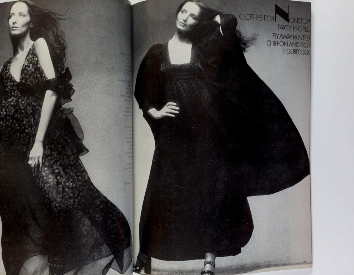 Sue Baloo JEAN MUIR Dior menswear VOGUE September 15 1972 Jan Ward BILL GIBB vtg