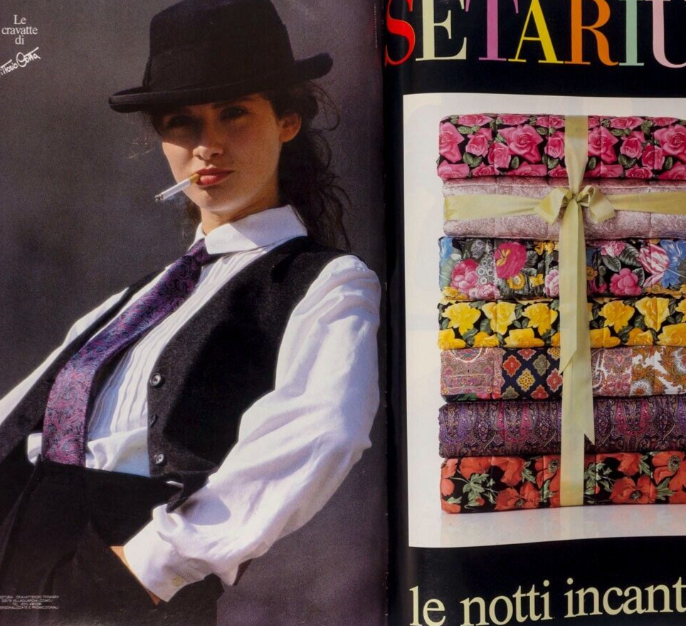 MATS GUSTAFSON silk paisley chiffon taffeta brocade VOGUE ITALIA fabric supp VTG