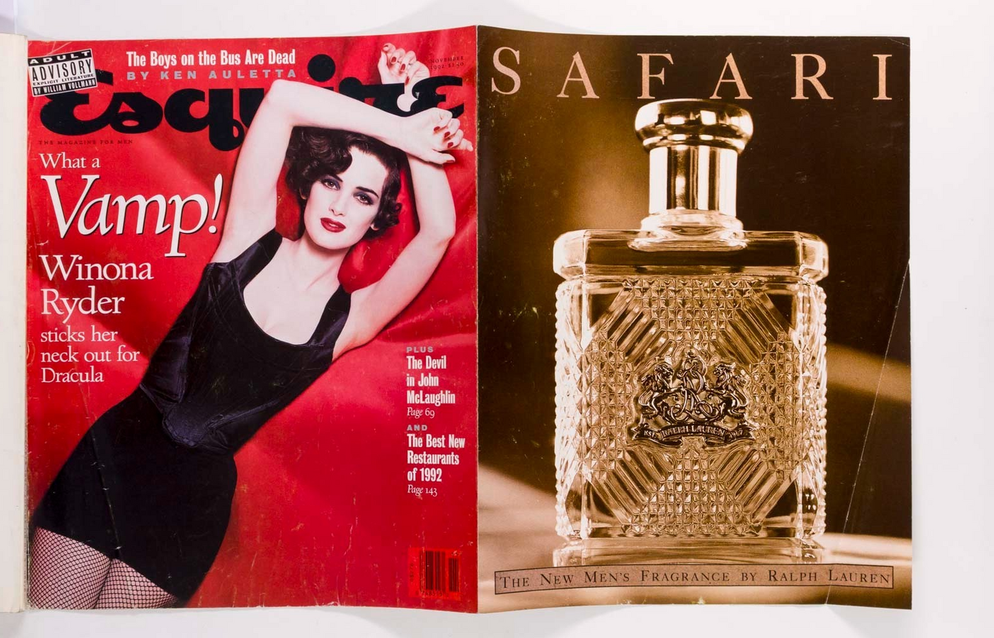 Winona Ryder JOHN MCLAUGHLIN Dominique Issermann ESQUIRE November 1992 Kate Moss