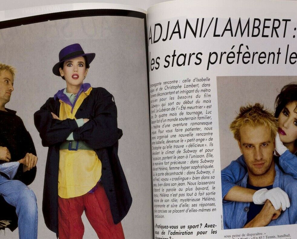 Isabelle Adjani CHRISTOPHER LAMBERT Jessica Lange VOGUE SPORT magazine DENIM vtg
