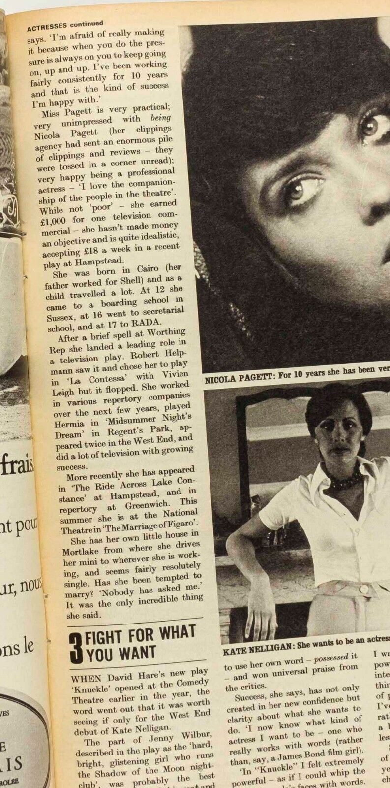 ANOUSKA HEMPEL Georgina Hale KATE NELLIGAN Nicola Pagett weekend magazine actor