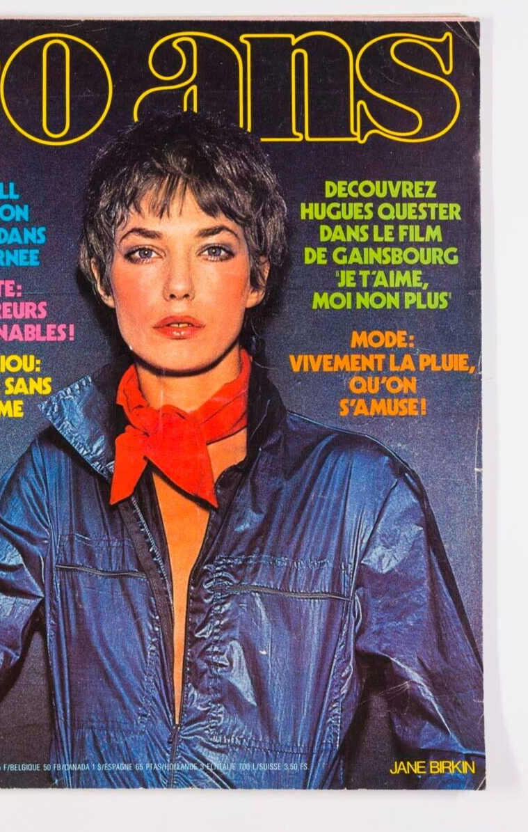 Jane Birkin SERGE GAINSBOURG Miou-Miou HUGHES QUESTER Mode ~ 20 ANS MAGAZINE vtg
