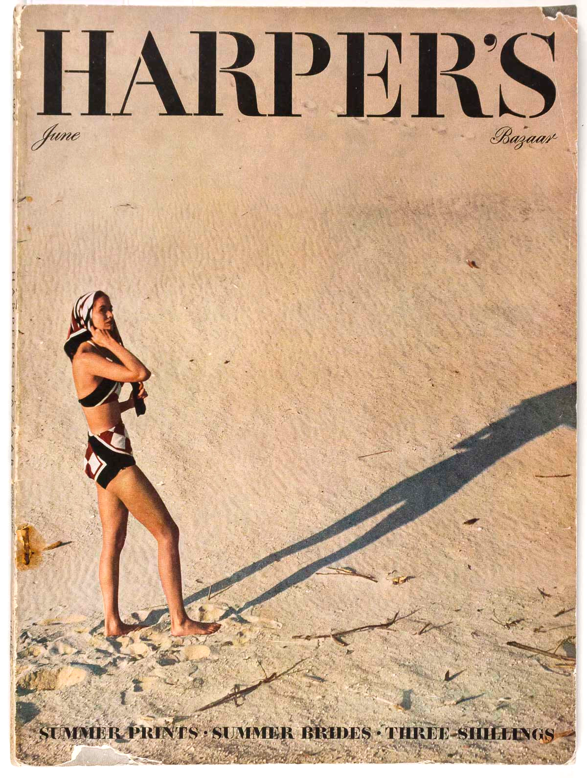 Bikini BALENCIAGA Brides PRINTS Harper's Bazaar June 1947 Louise Dahl-Wolfe VTG