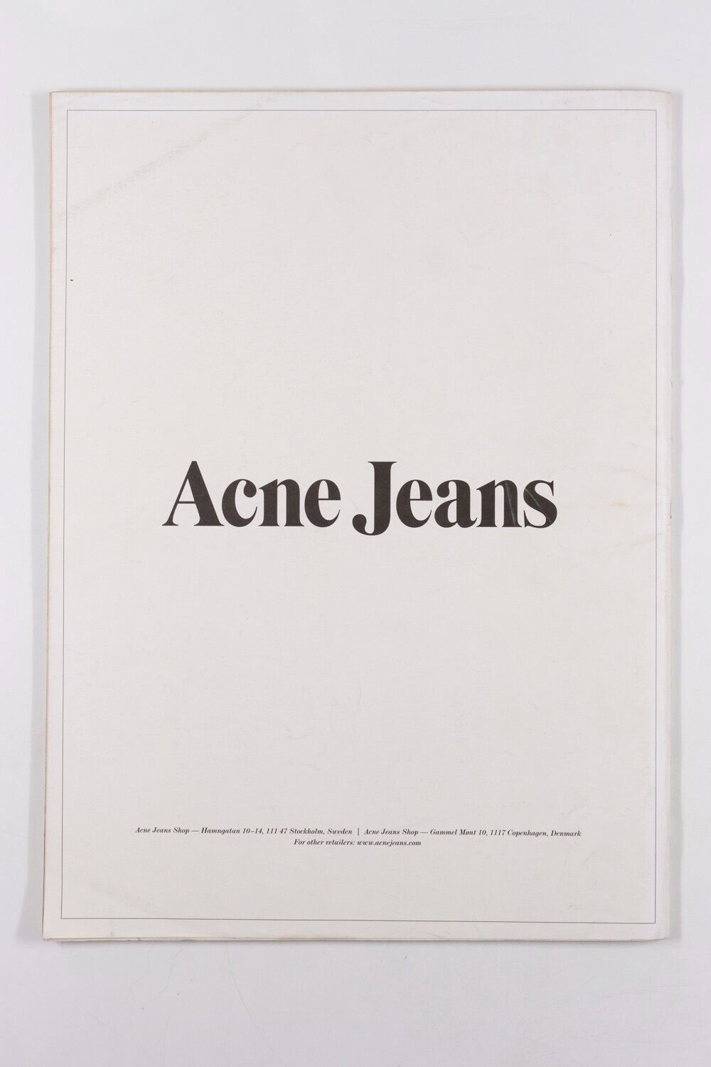 NINA PERSSON Thomas Persson MARIE CHAIX Georg Oddner ACNE PAPER magazine 1 2005