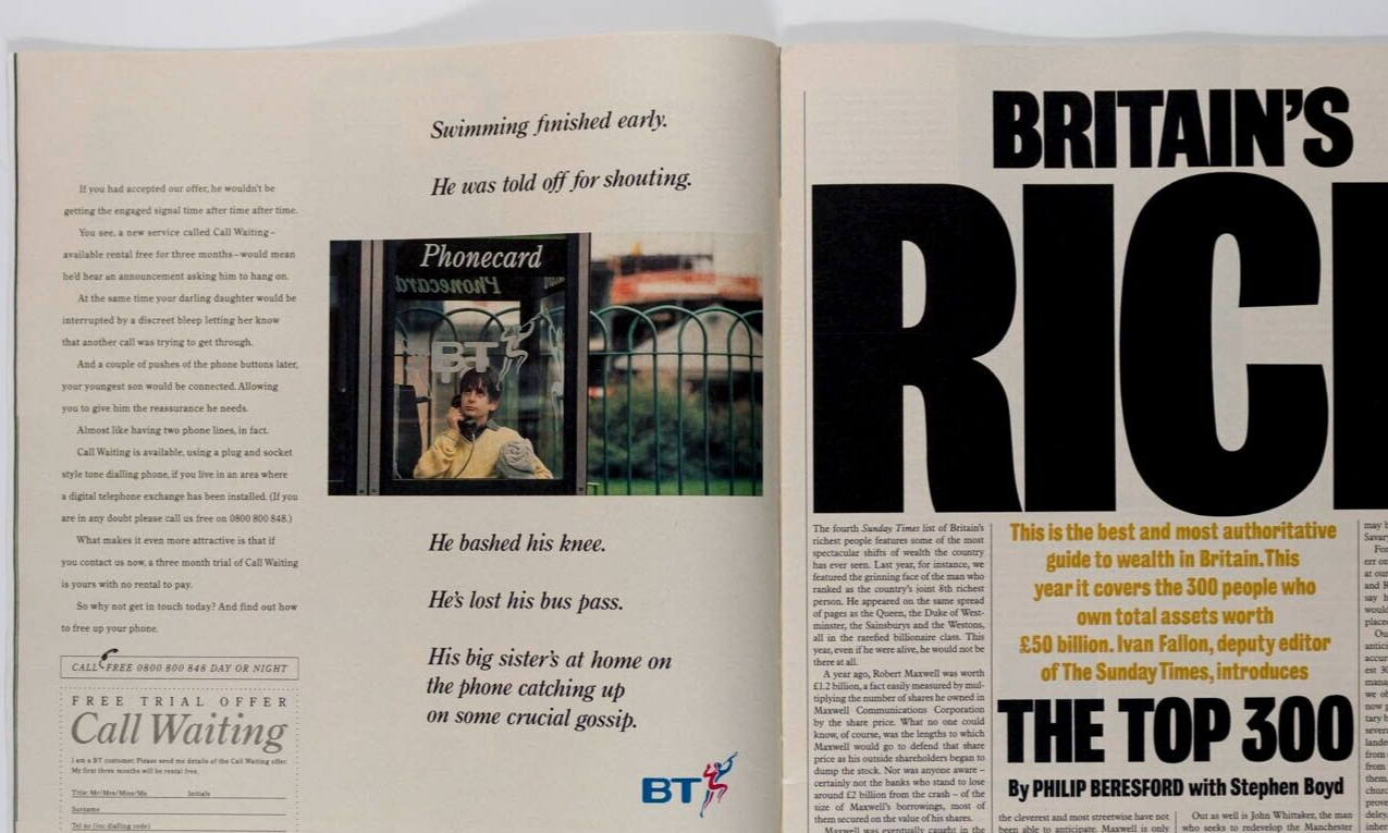 RICH LIST Britain's Top 300 THE ROLLING STONES Sunday Times magazine 1992 May UK
