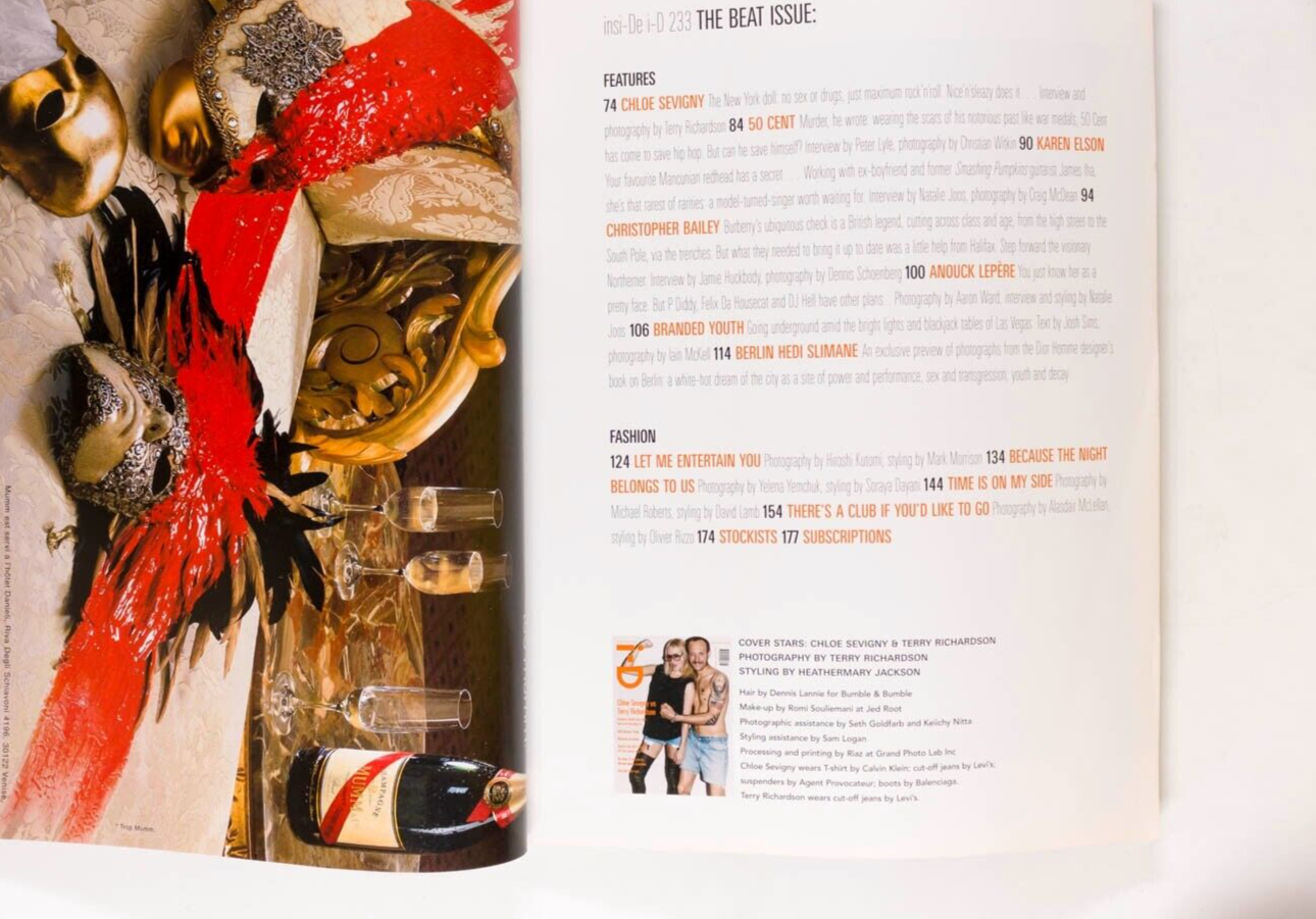 CHLOE SEVIGNY Terry Richardson HEDI SLIMANE i-D magazine 2003 vtg GOGOL BORDELLO