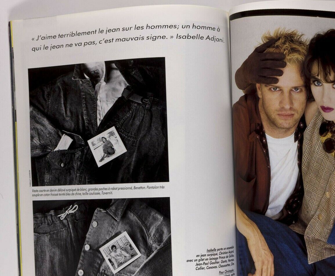 Isabelle Adjani CHRISTOPHER LAMBERT Jessica Lange VOGUE SPORT magazine DENIM vtg