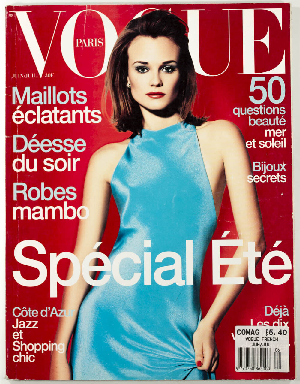 Diane Kruger KIRSTY HUME mambo COTE D'AZUR Swimsuits PARIS VOGUE June 1996 vtg