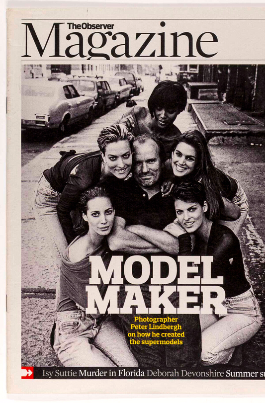 TURLINGTON Naomi PETER LINDBERGH Jan 1990 Vogue Supermodels ~ OBSERVER MAGAZINE