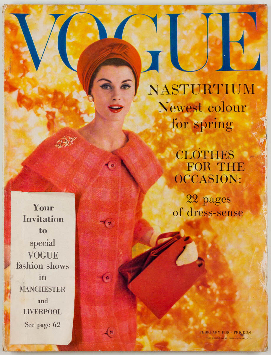 Nasturtium FIFTIES FASHION Vogue magazine February 1959 VTG 50's MANCHESTER SHOW