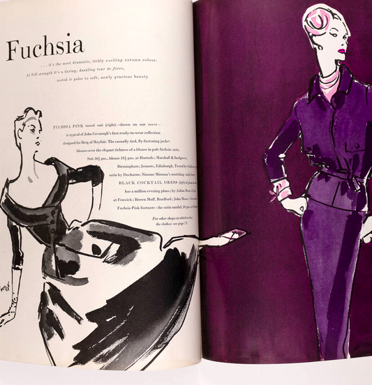 Marie Helene Arnaud NORMAN PARKINSON Helmut Newton RENE BOUCHE vtg FUCHSIA VOGUE