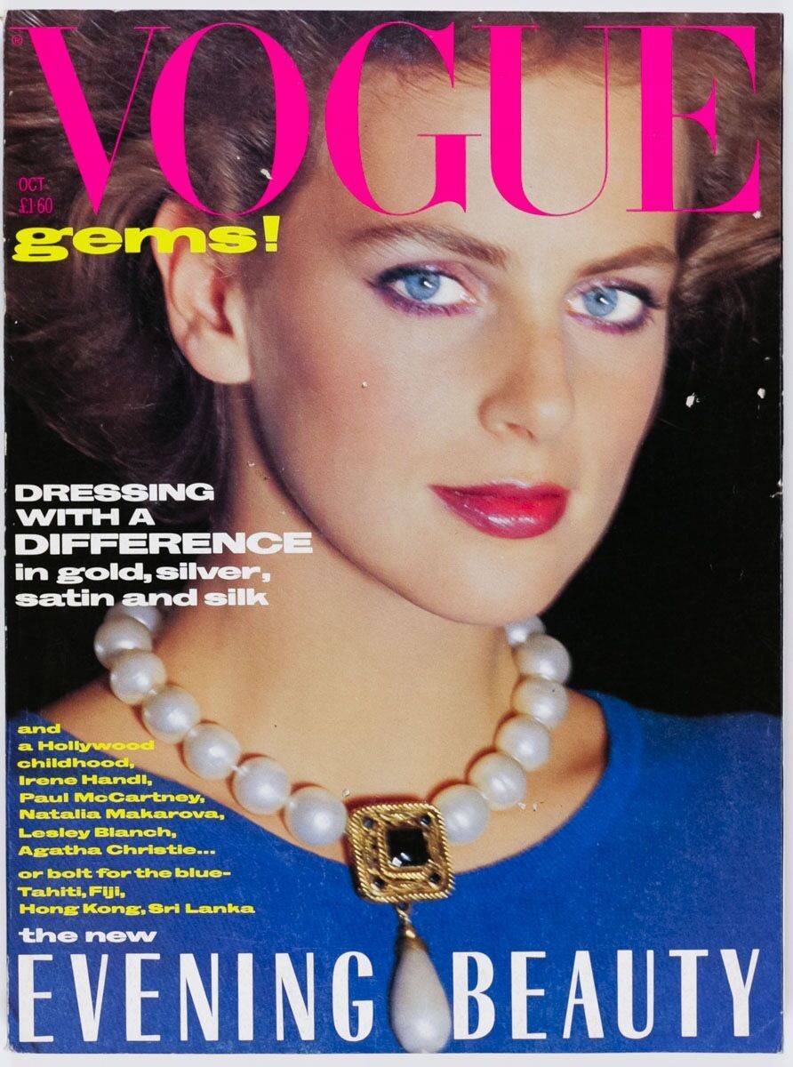Laetitia Firmin-Didot MADAME ROCHAS 80s fashion TESSA DAHL vtg UK VOGUE MAGAZINE