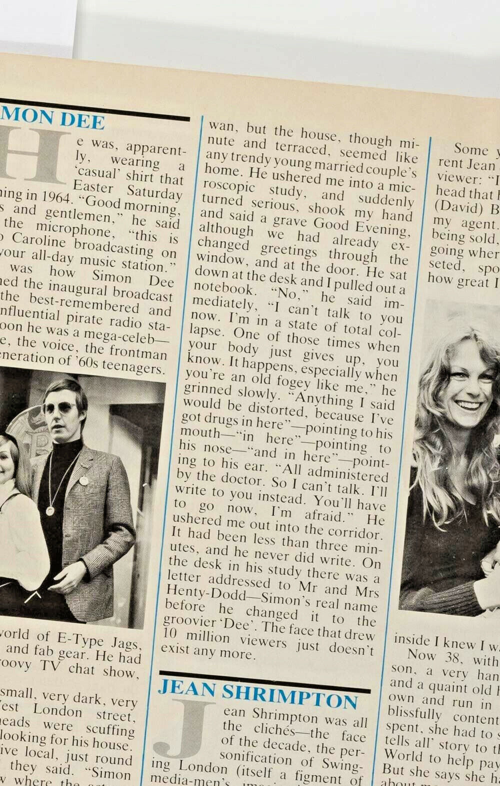 JEAN SHRIMPTON Sophie Ward THE MONKEES Midge Ure WILLIAM HURT 80s HONEY MAGAZINE