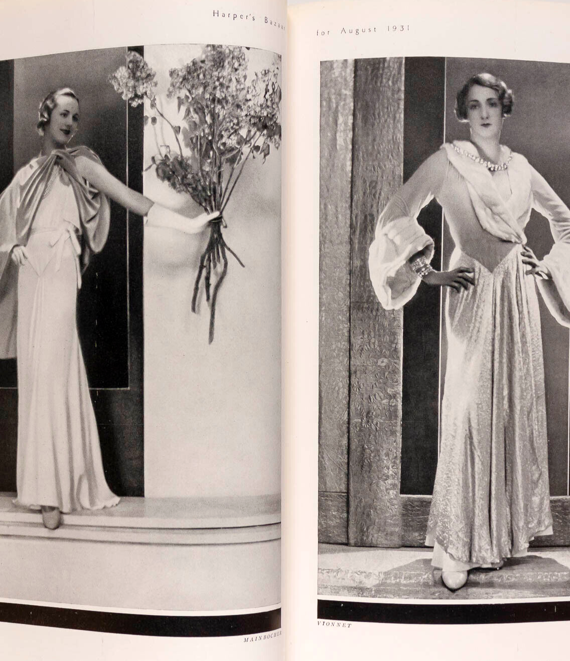 Erte BARON DE MEYER Peter Arno HARPER'S BAZAAR August 1931 Vionnet LUCKY STRIKE