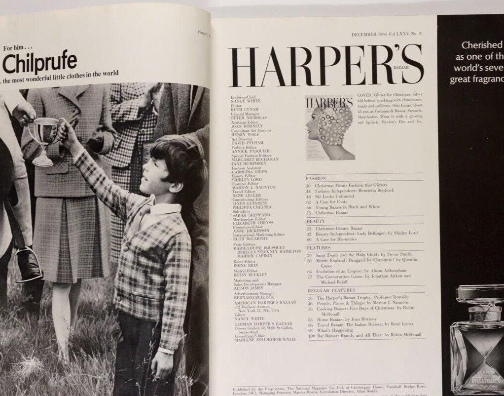 Brigitte Bauer RONAN O'CASEY Roman Polanski HARPERS Dec 1966 Skiwear HARDY AMIES