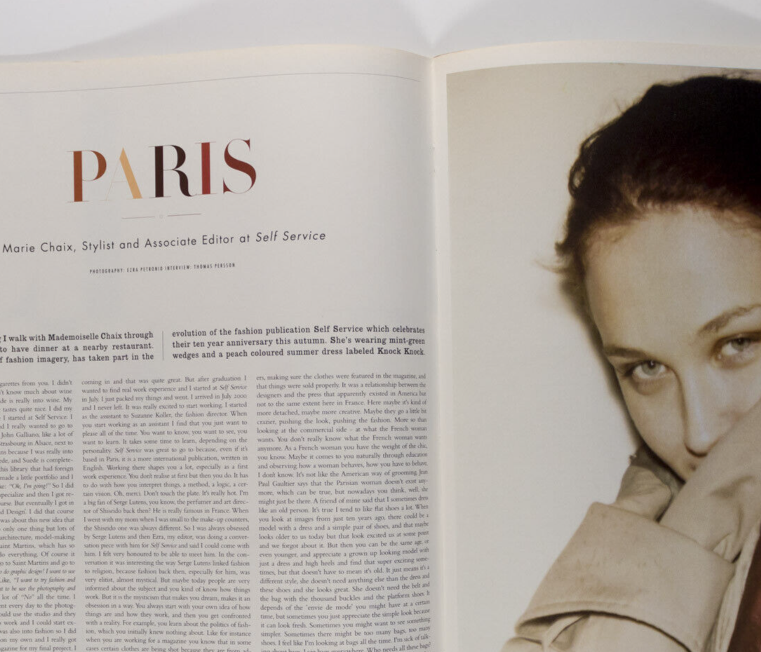 NINA PERSSON Thomas Persson MARIE CHAIX Georg Oddner ACNE PAPER magazine 1 2005