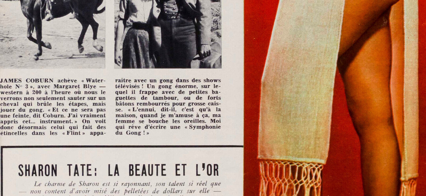 SHARON TATE rare GOLD Vampire Killers photograph in FRENCH film magazine 60s vtg