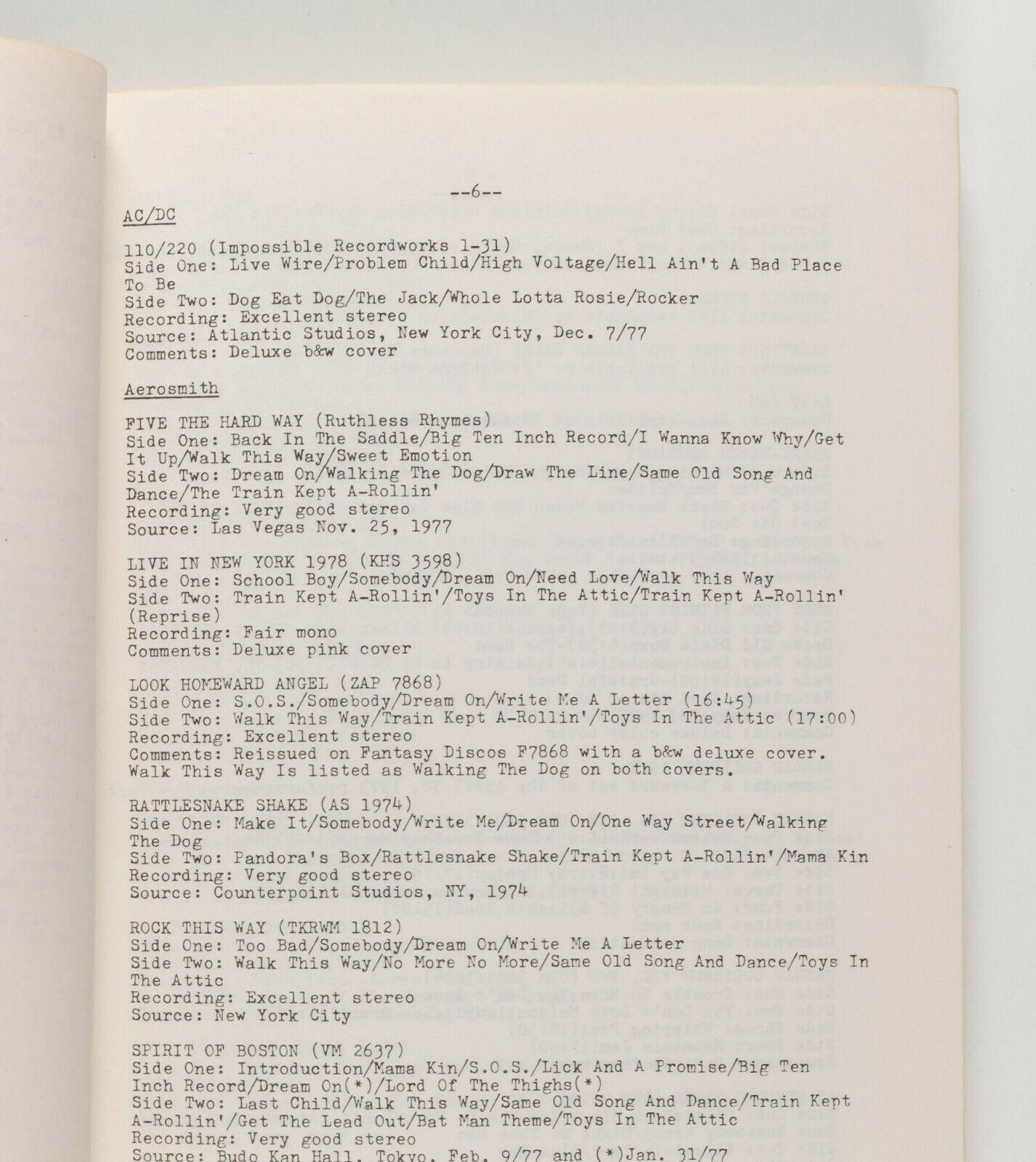RODNEY BOWES Bootleg listings BOOK magazine HOT WACKS VII No.8 1980 punk HENDRIX