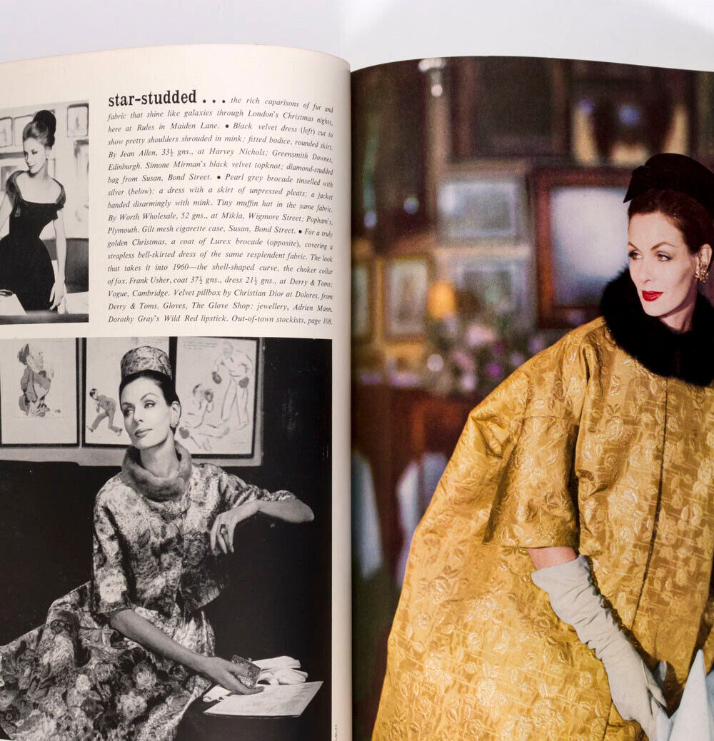 TOM KEOGH Len Deighton ST MORITZ Harpers Bazaar 1959 December EDNA O'BRIEN Paris