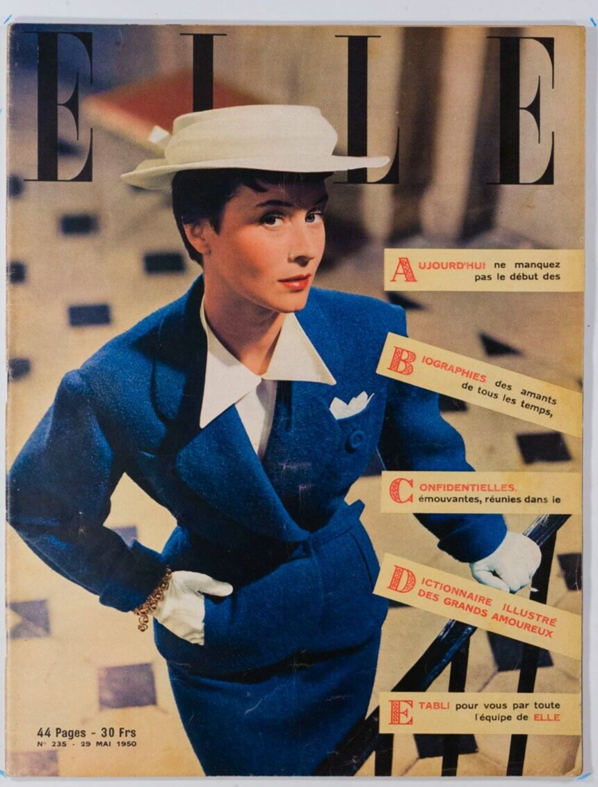 50s French fashion PARIS ELLE MAGAZINE vtg Parisian mode FIFTIES May 29 1950 235