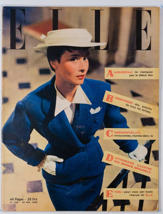 50s French fashion PARIS ELLE MAGAZINE vtg Parisian mode FIFTIES May 29 1950 235