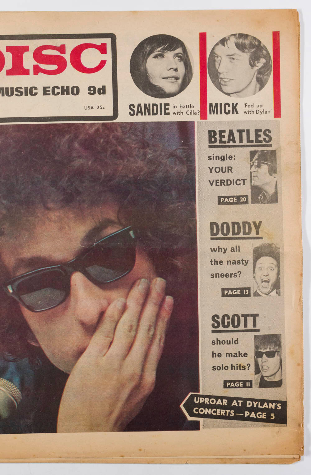 Beatles Paperback Writer Butcher BOB DYLAN Disc Echo magazine ANDREW LOOG OLDHAM