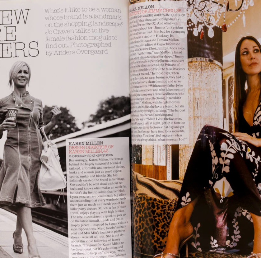 Natalia Vodianova KAROLINA KURKOVA Tamara Mellon VOGUE January 2004 Liberty Ross