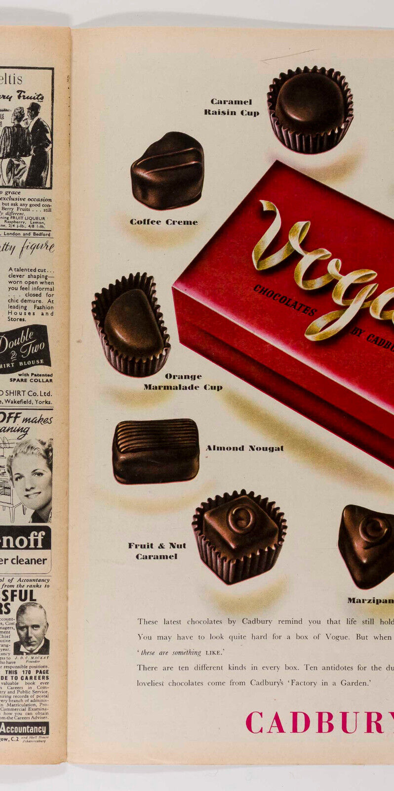 CHRISTIAN DIOR Look NEW YORK Alfred Hitchcock CADBURY'S VOGUE Picture Post 1947