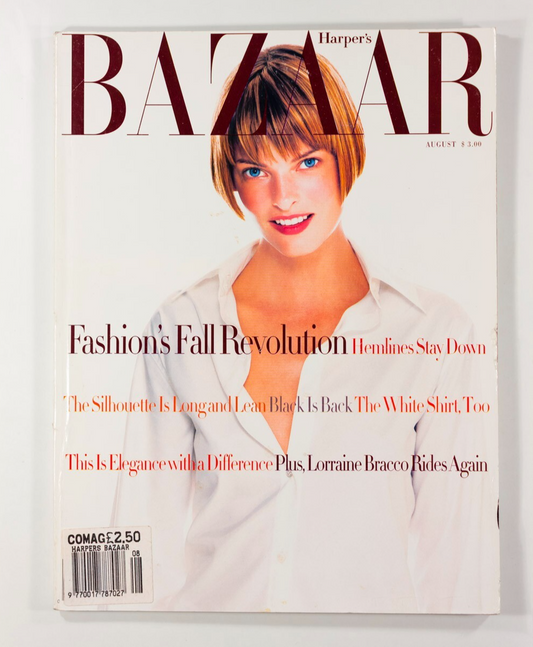 LINDA EVANGELISTA Kate Moss TATJANA PATITZ Harper's August 1993 Cher ARMENIA vtg