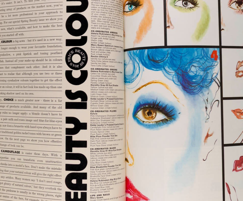 MARSHA HUNT Thea Porter ANNA WINTOUR Harpers & Queen 1972 April RICHARD ELY Nott