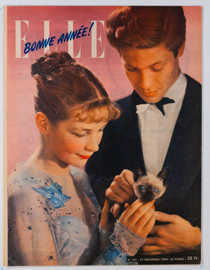 Jeanne Lafaurie MARCEL PAGNOL Curnonsky ELLE 27 December 1948 Bonne Annee KITTEN