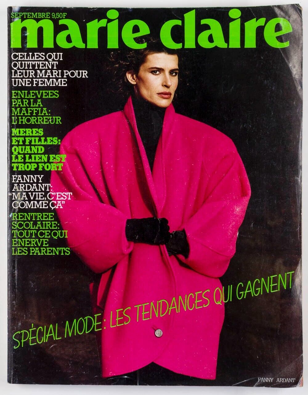 Fanny Ardant SPECIAL MODE Paris fashion FRENCH MARIE CLAIRE magazine 1980's vtg