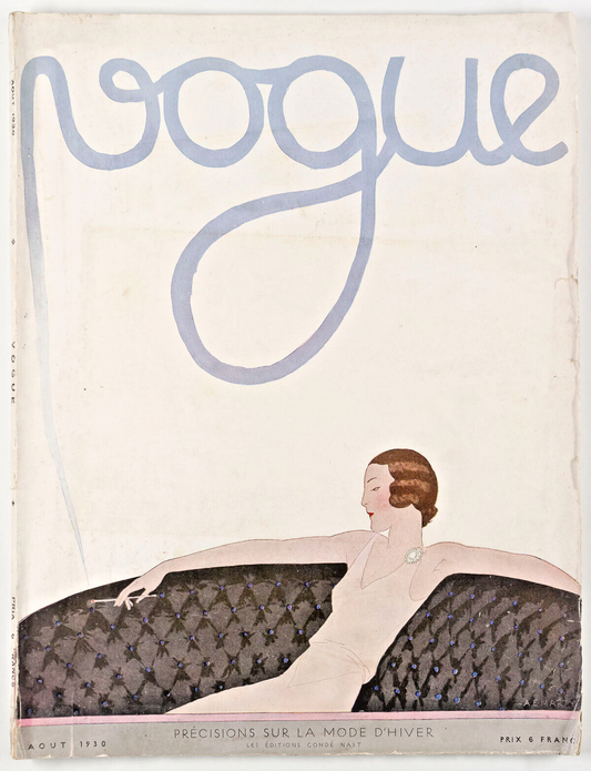 A.E.MARTY Art Deco AUGUST 1930 vtg PARIS VOGUE French fashion COLLECTIONS Travel