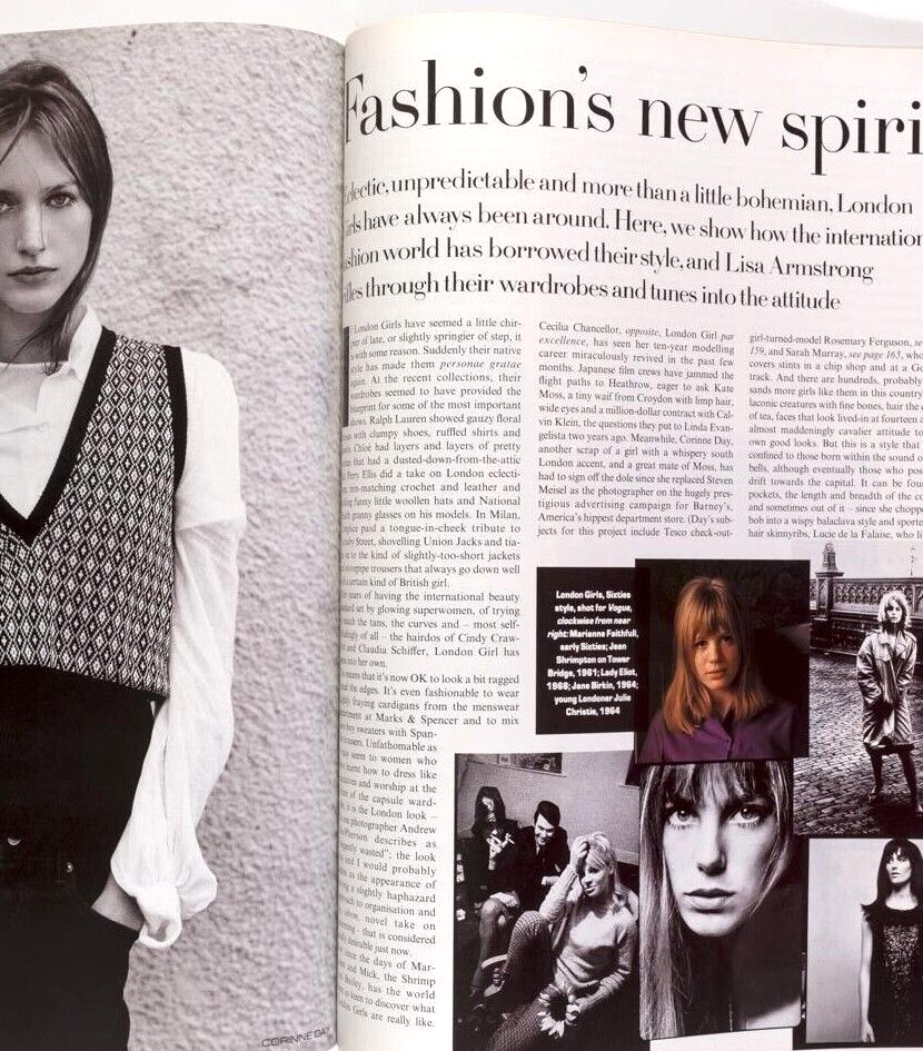 KATE MOSS 1st Vogue magazine CORINNE DAY March 1993 Galliano ROSEMARY FERGUSON