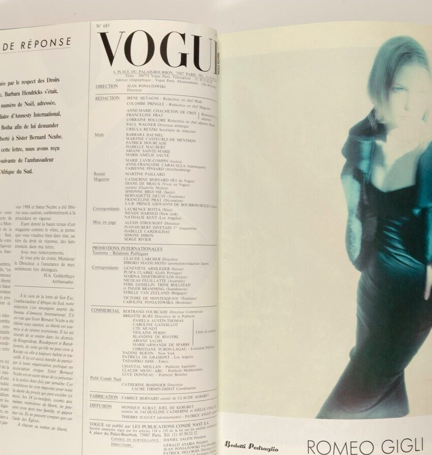 LINDA EVANGELISTA Yasmin Le Bon CHRISTY TURLINGTON Paris Vogue April 1988 Bijoux