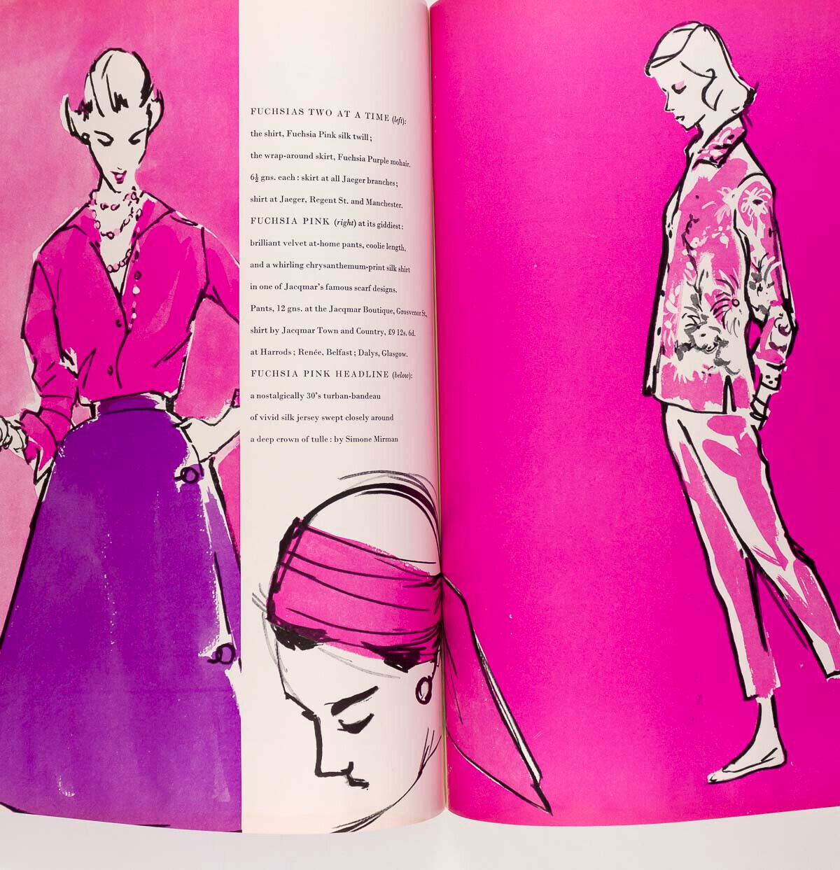 Marie Helene Arnaud NORMAN PARKINSON Helmut Newton RENE BOUCHE vtg FUCHSIA VOGUE