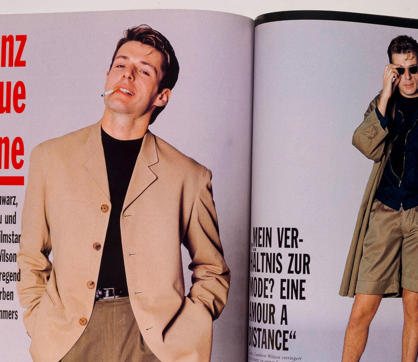 TOM CRUISE Lambert Wilson HERB RITTS Manner Vogue magazine 1987 men DEUTSCH vtg