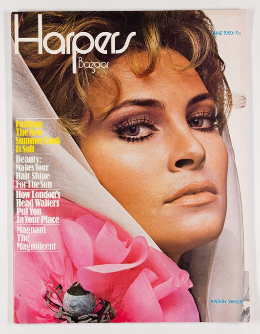Raquel Welch LEIGH TAYLOR-YOUNG Thea Porter HARPERS June 1969 ANNA MAGNANI Quant